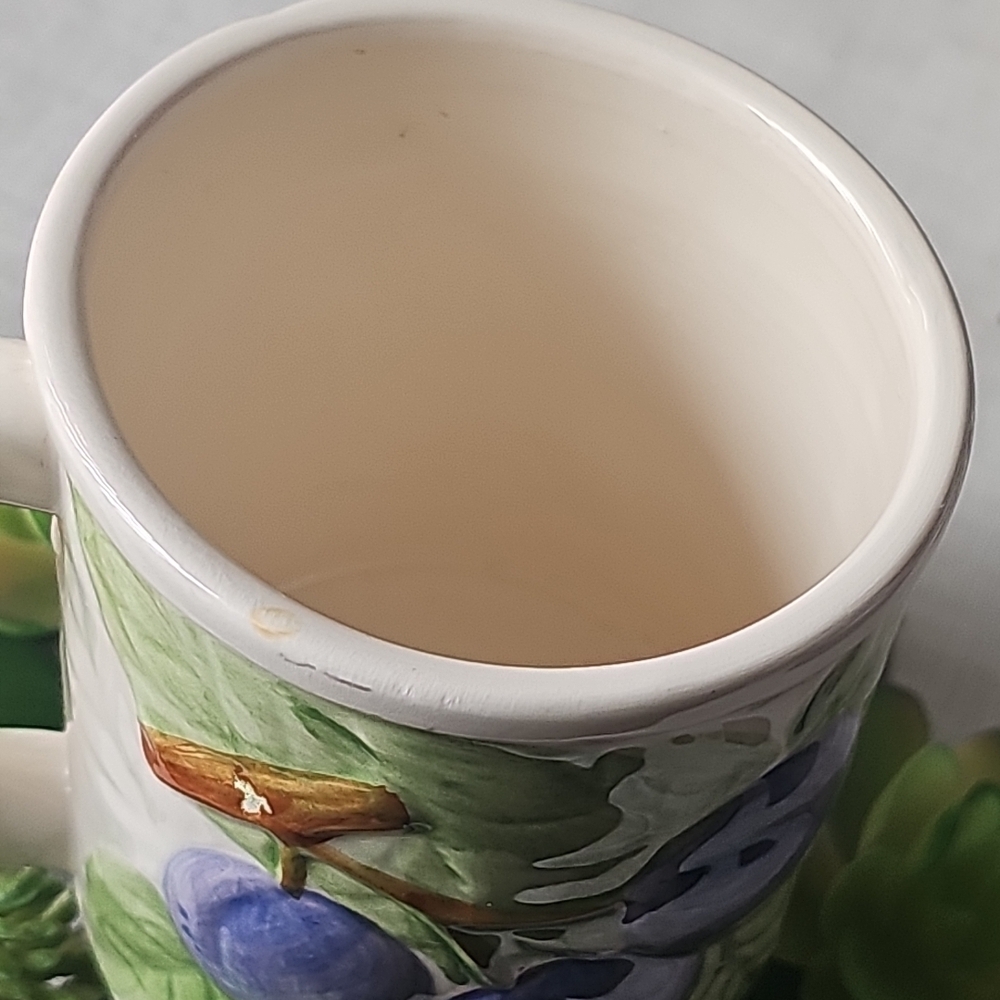 Fruit De Jour By Shafford 1987 Blueberry Embossed Design Ceramic Mug - Picture 5 of 7